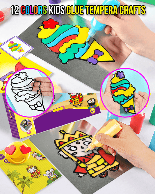 12 Colors Kids Glue Tempera Crafts