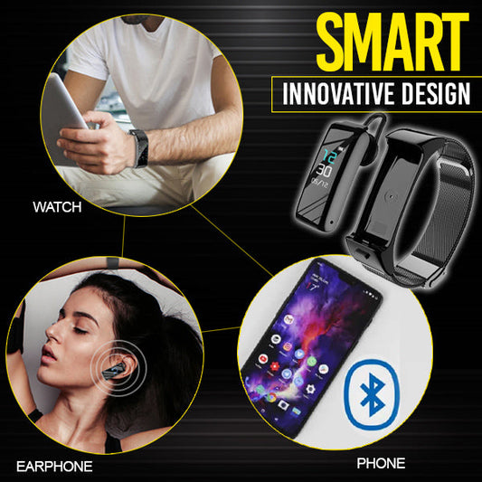 2-in-1 Smart Bracelet With Bluetooth Earphone
